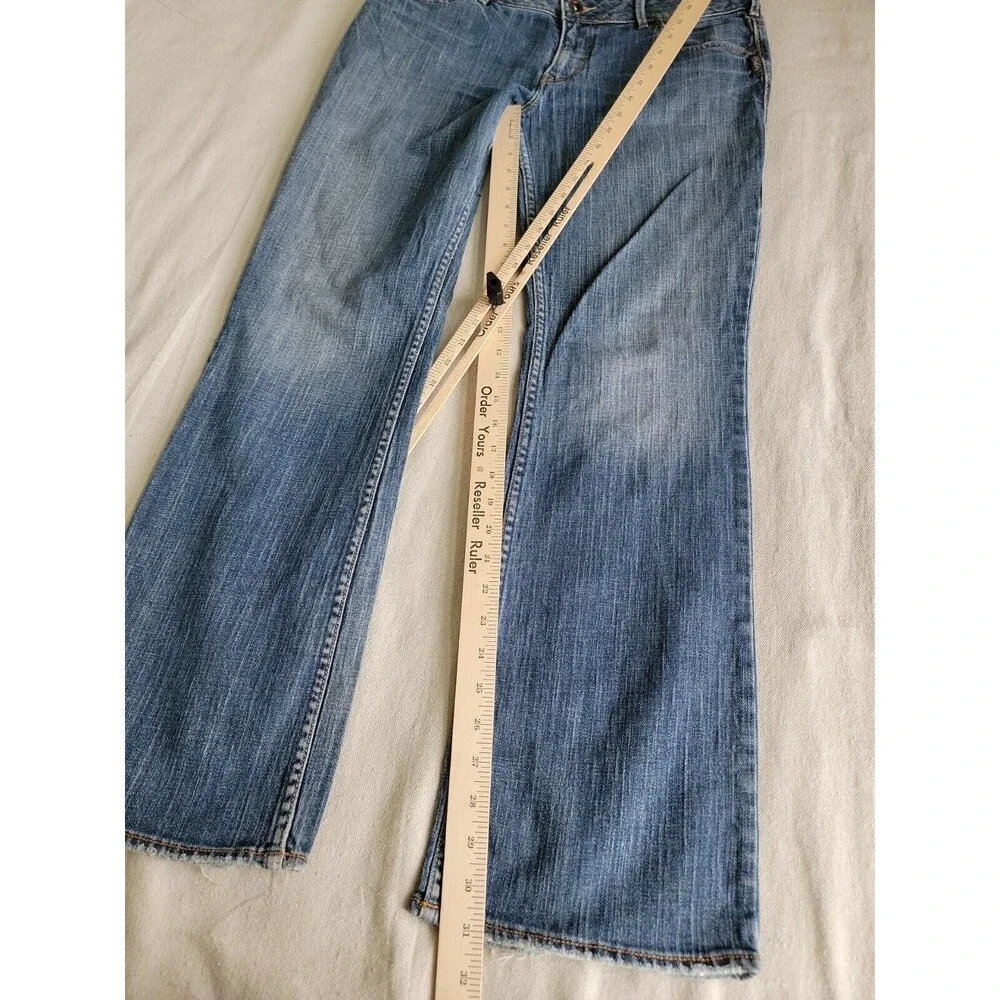 Silver Womens Jeans 34x31 Julia Mid Rise Blue Distressed Stretch Glove Works VTG